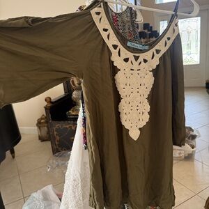 Boho Olve Color Dress